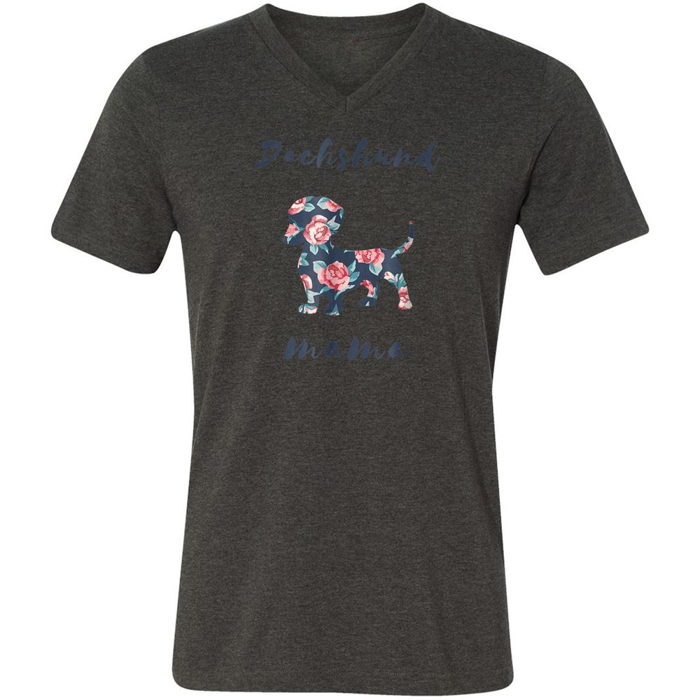 Unisex V-Neck T-Shirt - 9GVVSUQJ - Dark Grey Heather - 8