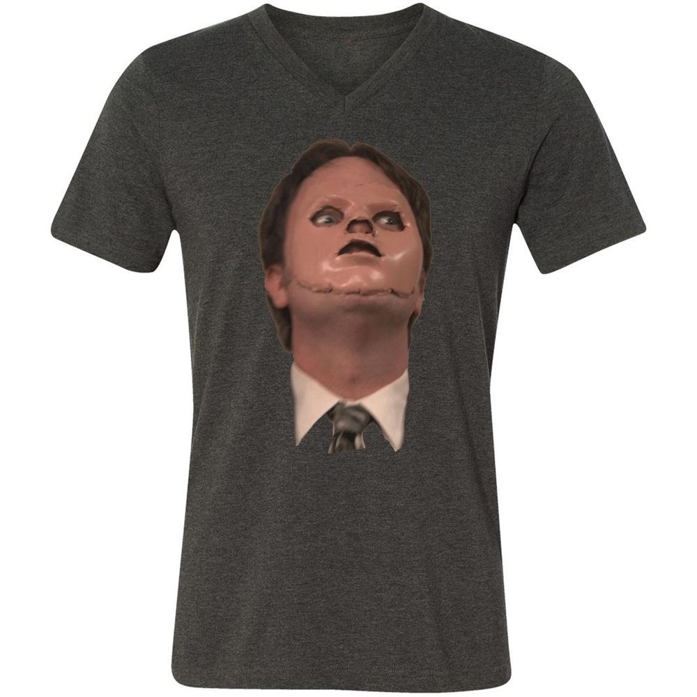 Unisex V-Neck T-Shirt - 35EXWUGY - Dark Grey Heather - 8