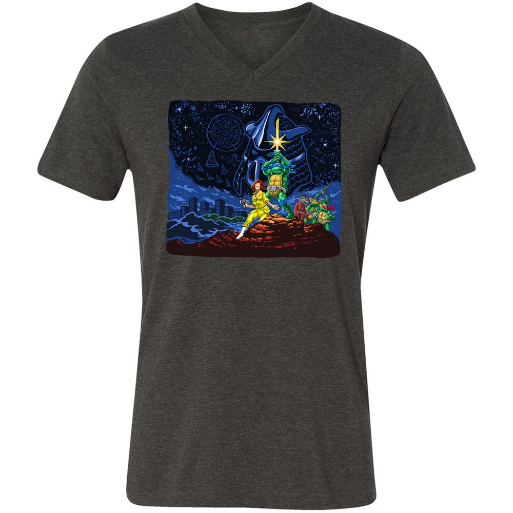 Unisex V-Neck T-Shirt - 9D8XMWLG - Dark Grey Heather - 8