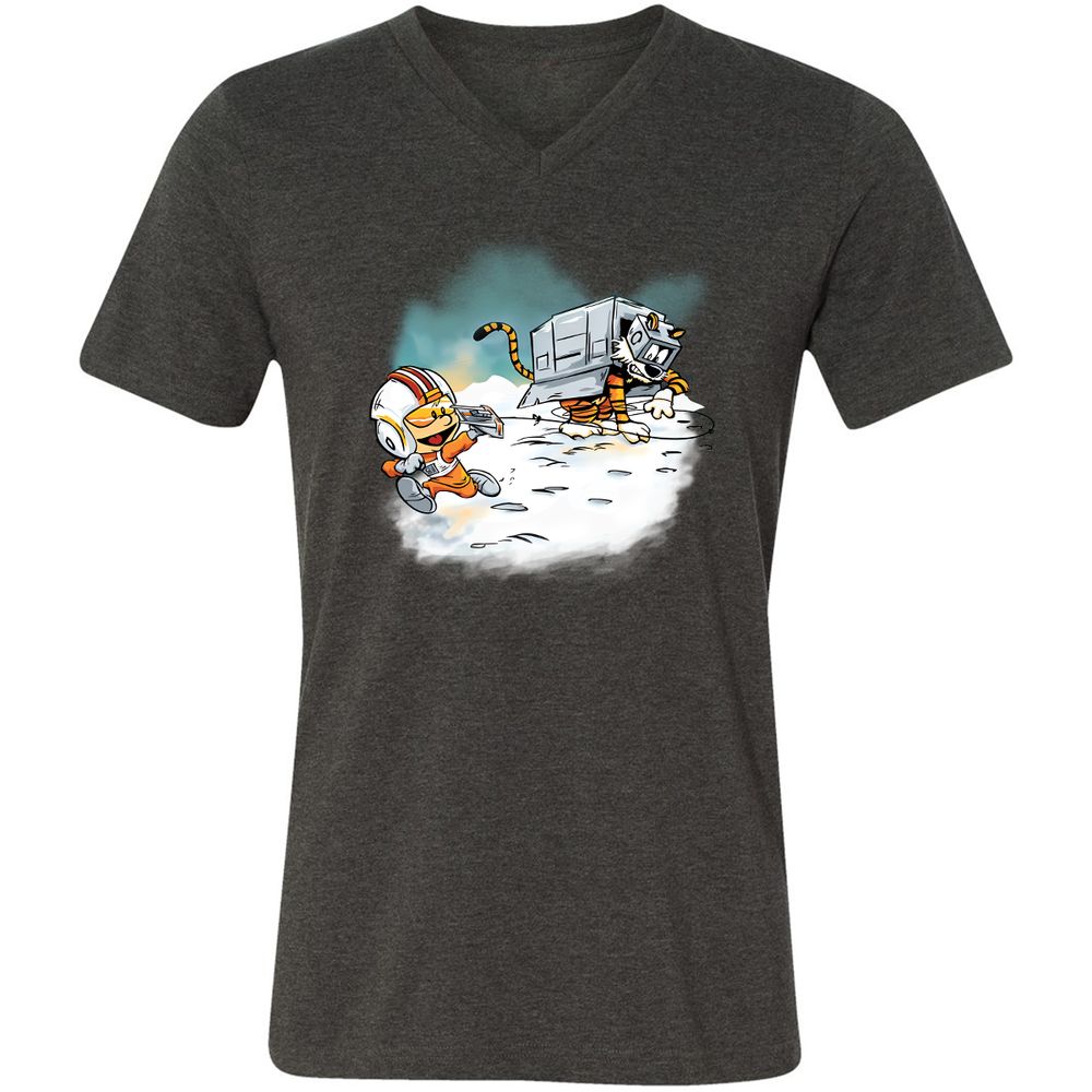 Unisex V-Neck T-Shirt - 8GXEC35N - Dark Grey Heather - 8