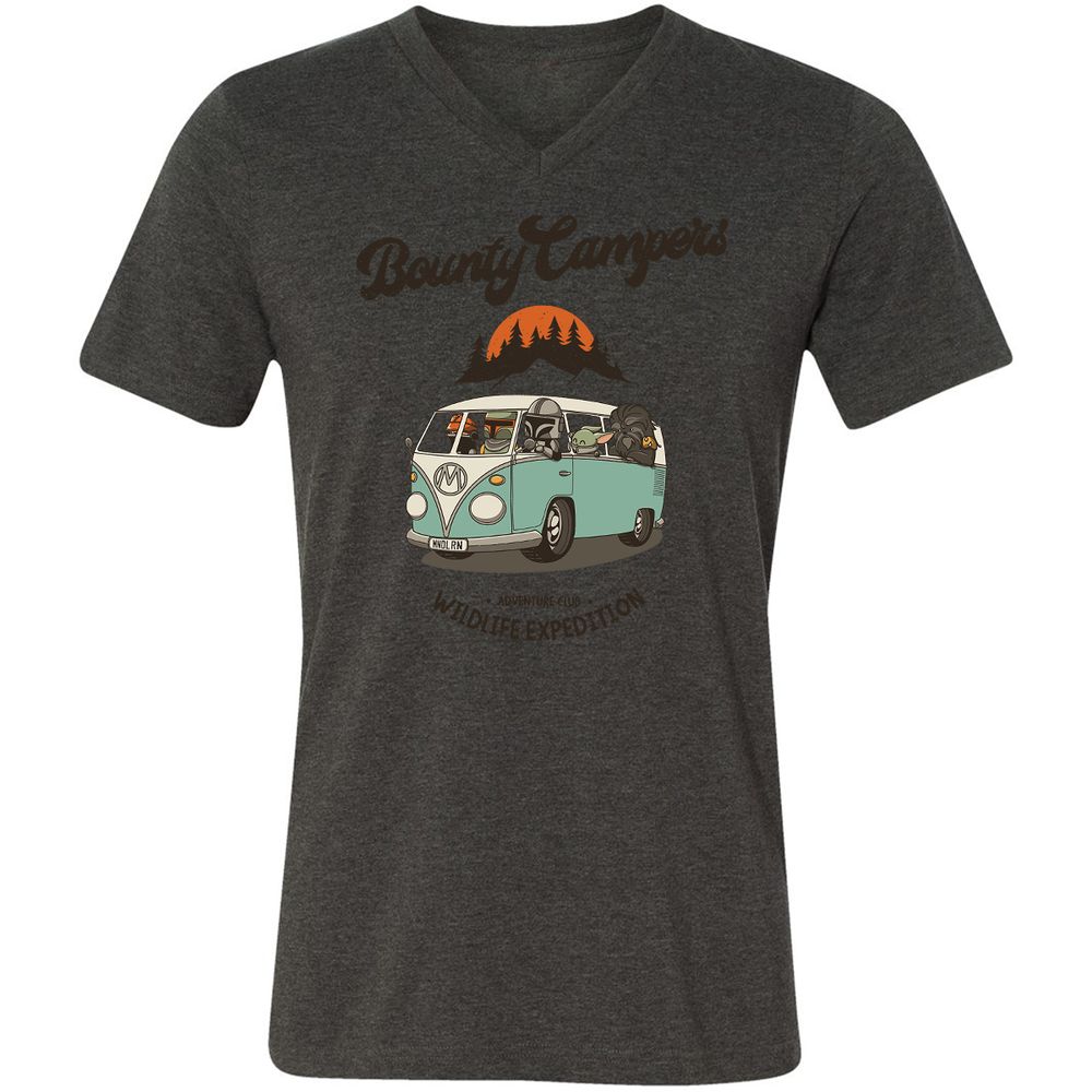 Unisex V-Neck T-Shirt - 98X8RZA1 - Dark Grey Heather - 8