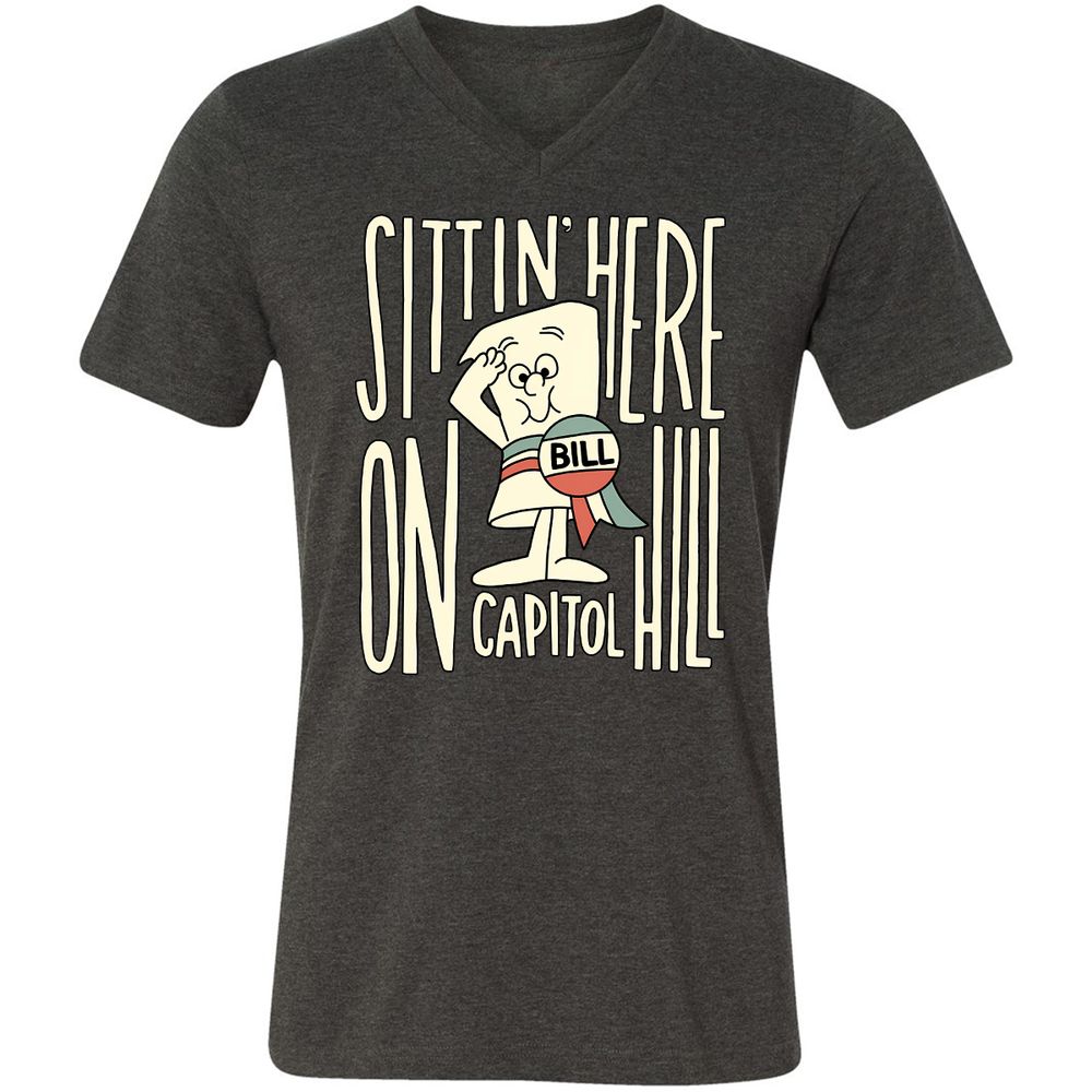 Unisex V-Neck T-Shirt - P8MMKY8J - Dark Grey Heather - 8