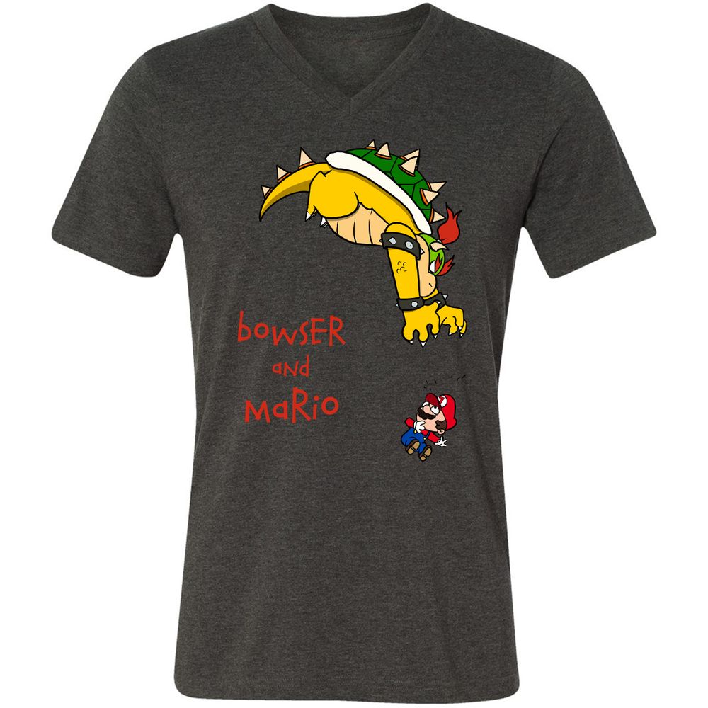 Unisex V-Neck T-Shirt - 8HAP5Z8W - Dark Grey Heather - 8