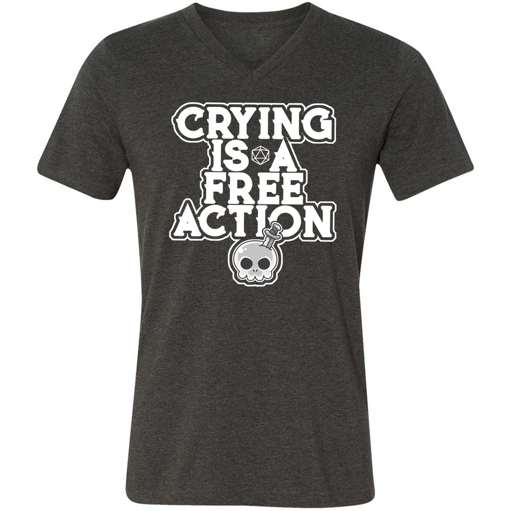 Unisex V-Neck T-Shirt - FFJMUMLK - Dark Grey Heather - 8