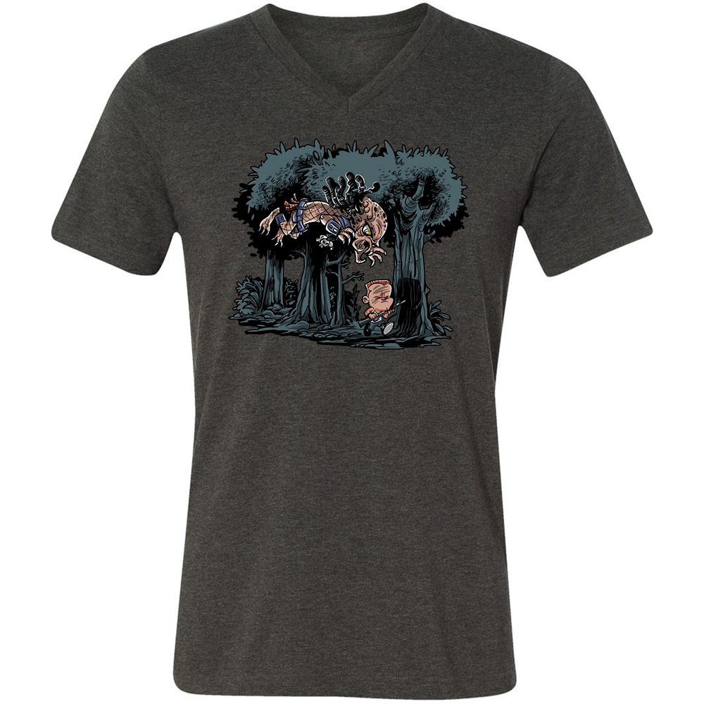 Unisex V-Neck T-Shirt - F4BRT1PJ - Dark Grey Heather - 8