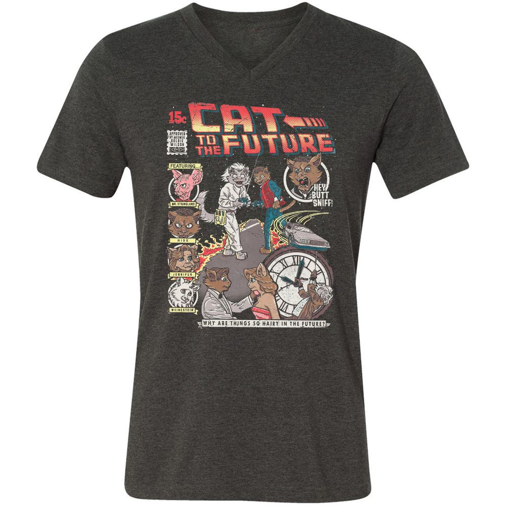 Unisex V-Neck T-Shirt - J716SPLA - Dark Grey Heather - 8