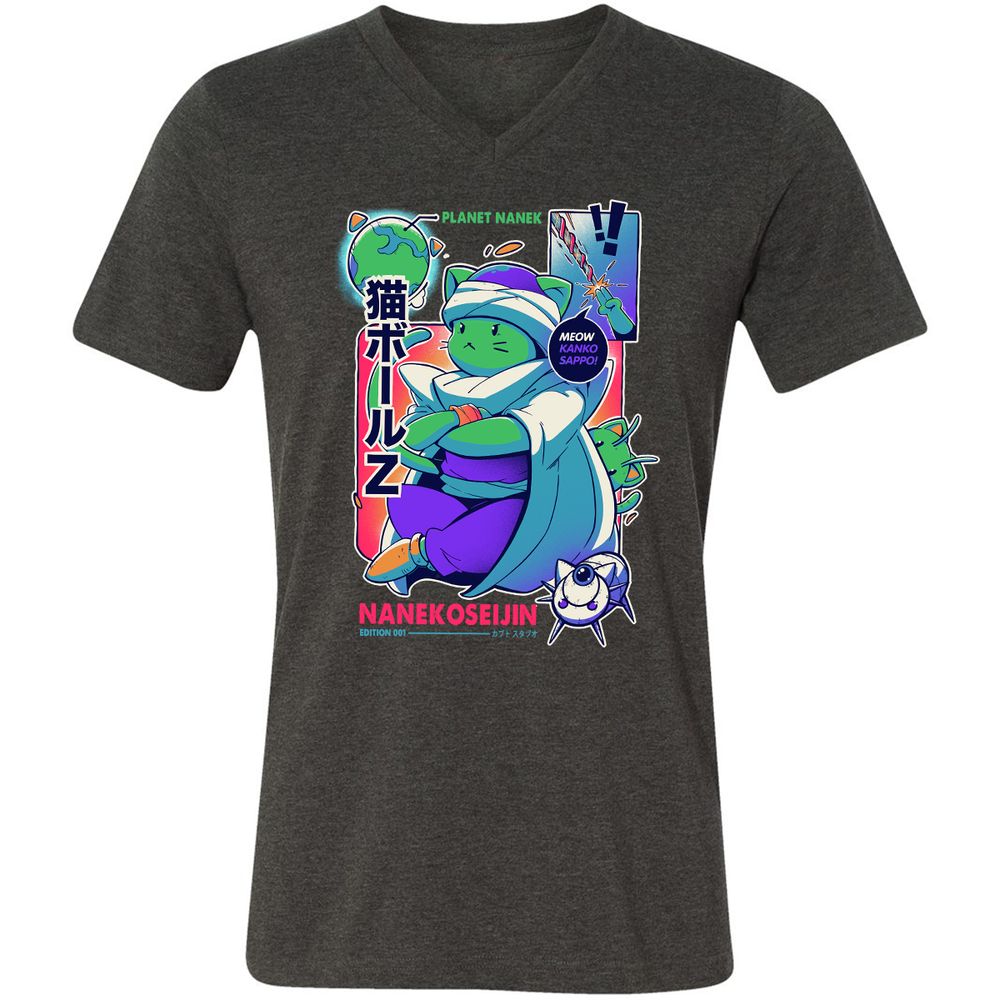 Unisex V-Neck T-Shirt - EX1VDTJV - Dark Grey Heather - 8