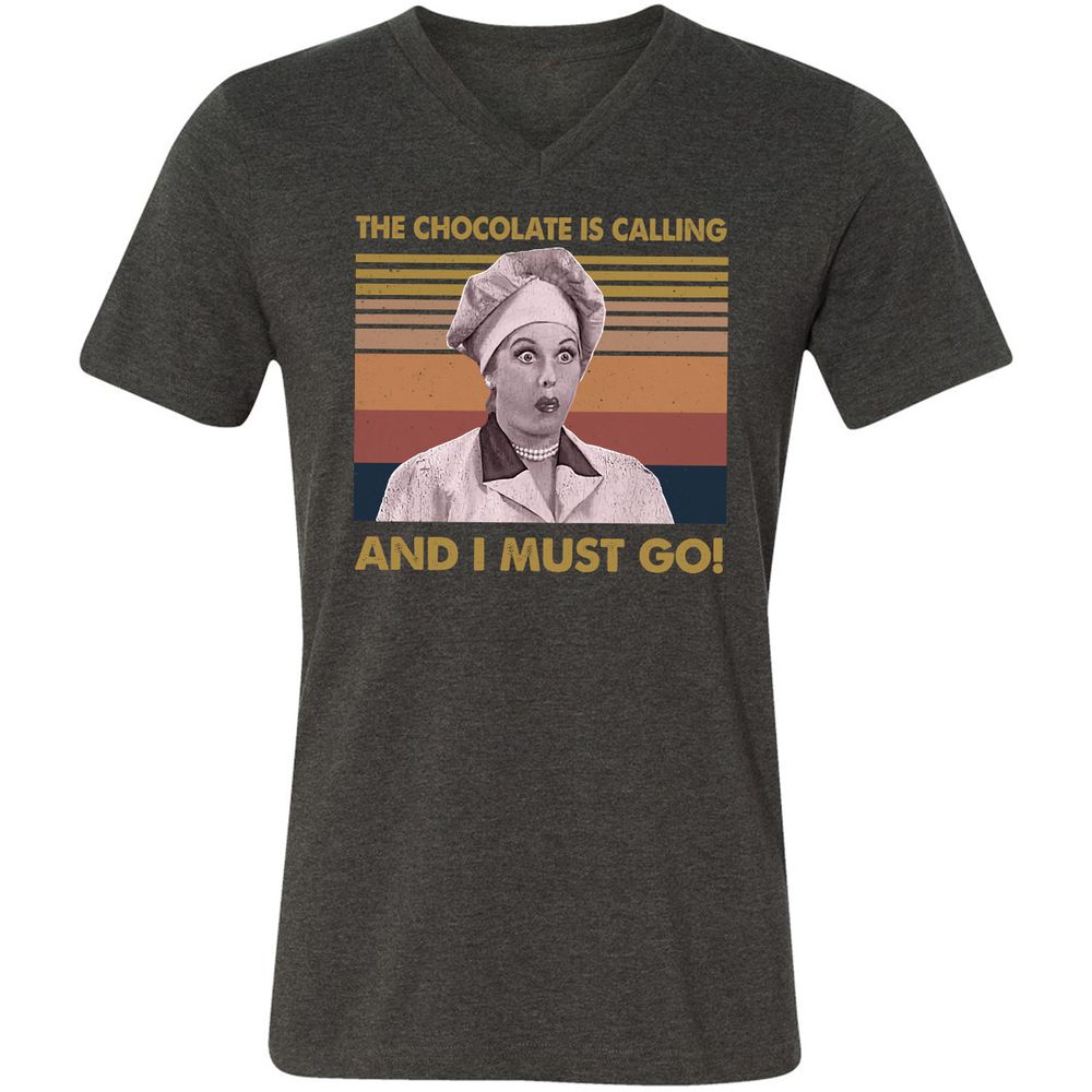 Unisex V-Neck T-Shirt - NQJJEM7R - Dark Grey Heather - 8