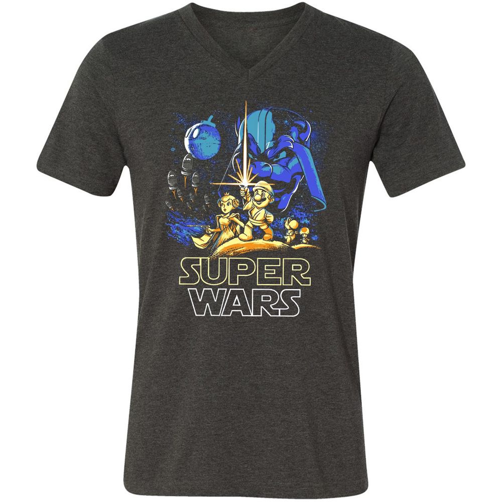 Unisex V-Neck T-Shirt - TZD3G72P - Dark Grey Heather - 8