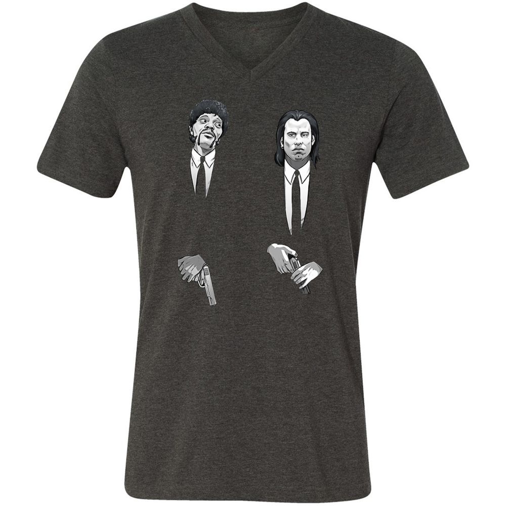 Unisex V-Neck T-Shirt - NHY2K4FV - Dark Grey Heather - 8