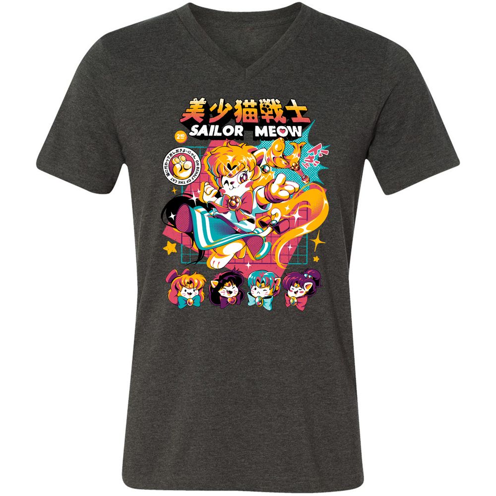 Unisex V-Neck T-Shirt - 2JX55DXD - Dark Grey Heather - 8