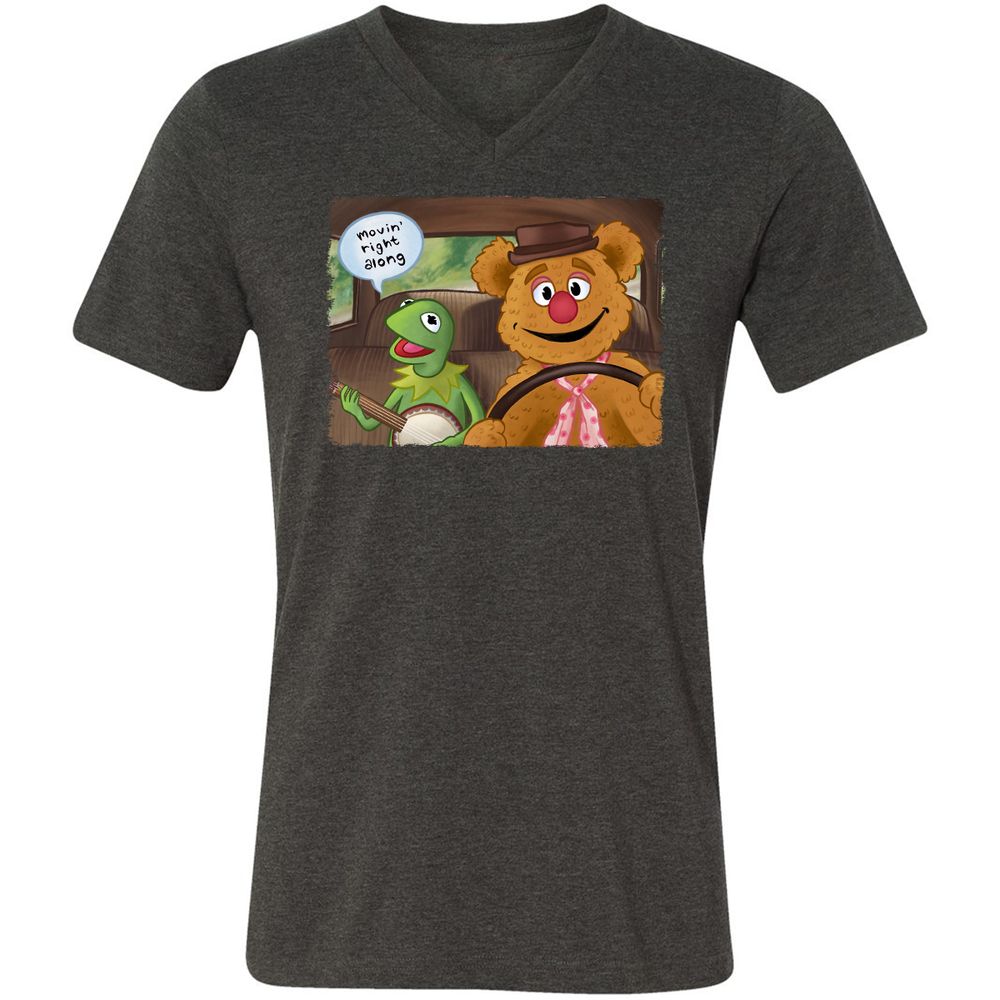 Unisex V-Neck T-Shirt - 3V6A45SJ - Dark Grey Heather - 8