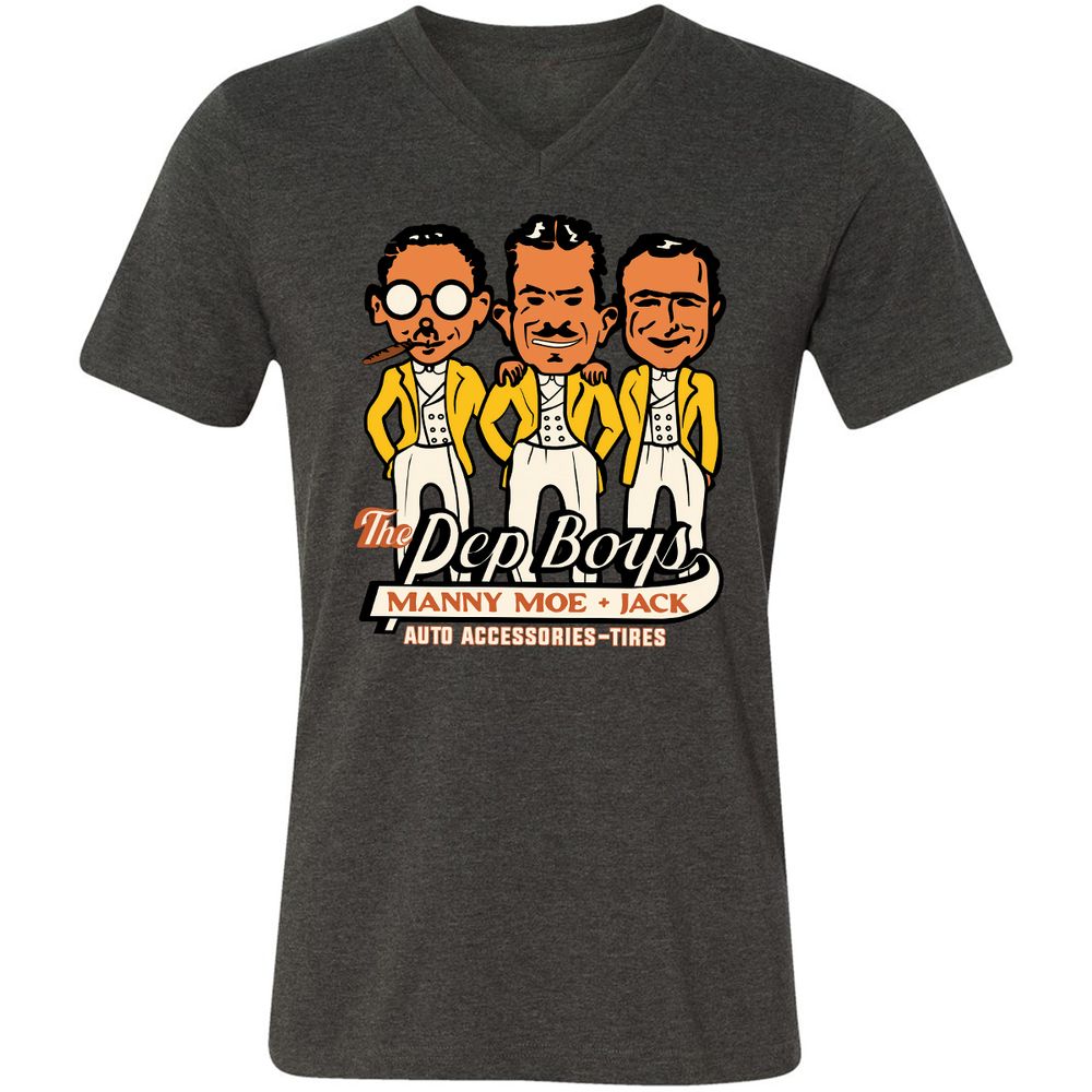 Unisex V-Neck T-Shirt - YRQFMUNR - Dark Grey Heather - 8