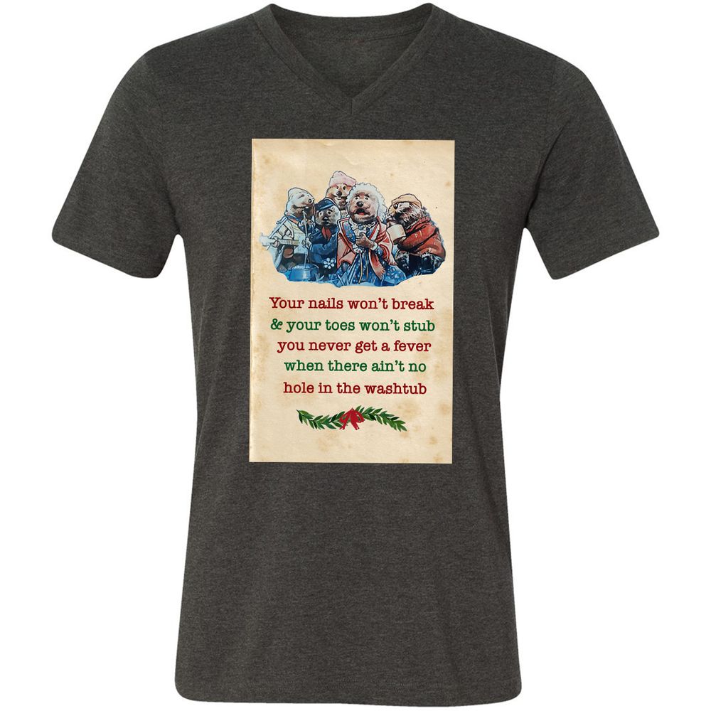 Unisex V-Neck T-Shirt - Y2C1FLXP - Dark Grey Heather - 8