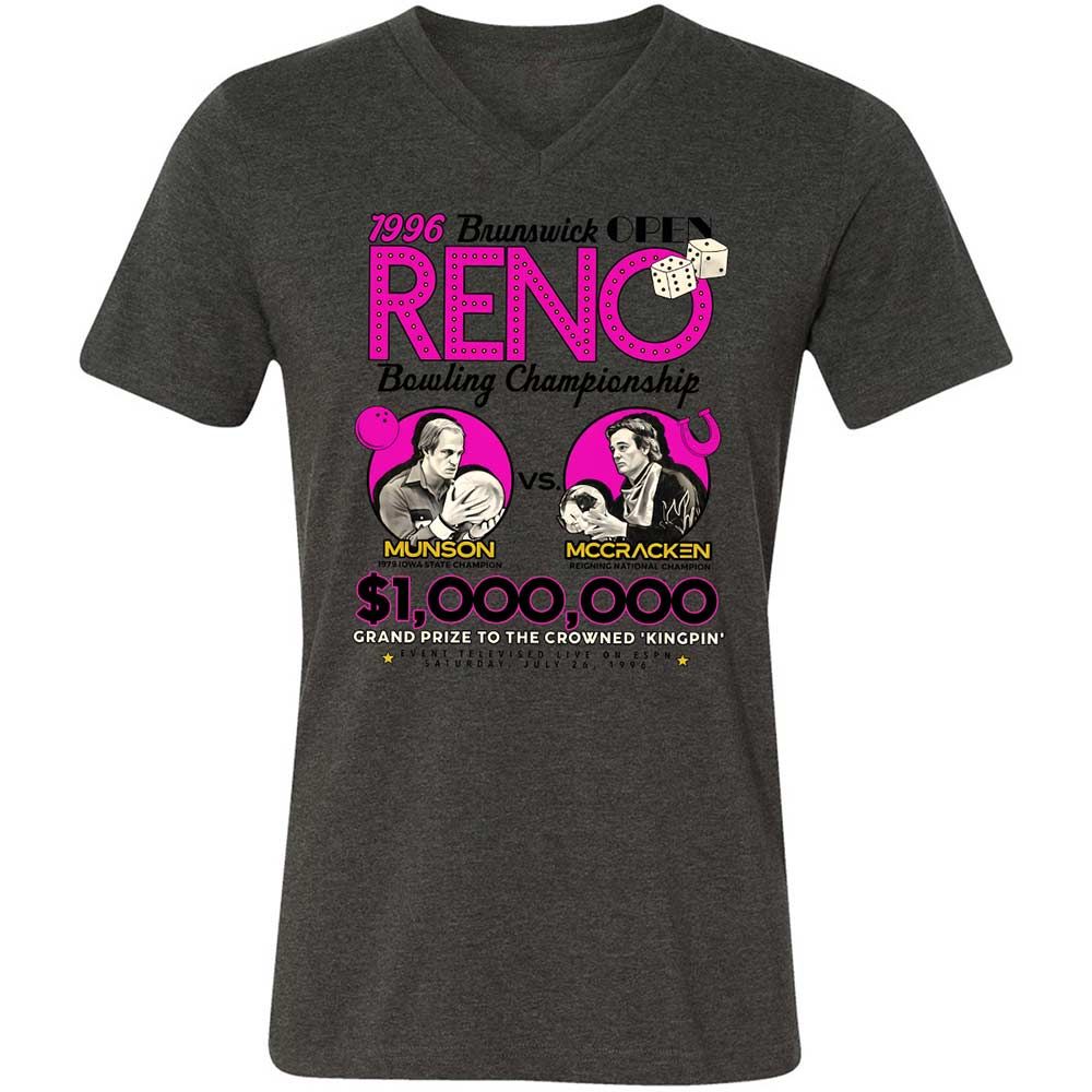 Unisex V-Neck T-Shirt - WRGSNQHQ - Dark Grey Heather - 8