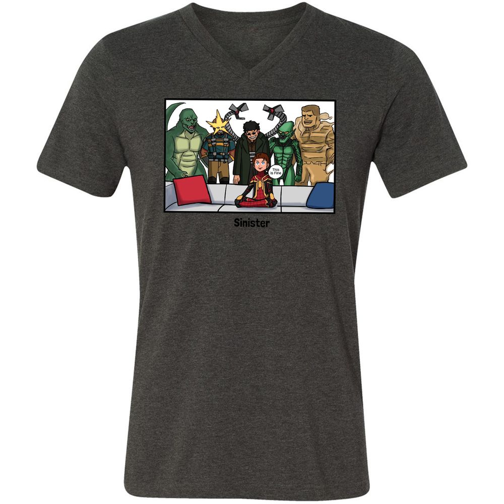 Unisex V-Neck T-Shirt - 31KTPFEJ - Dark Grey Heather - 8