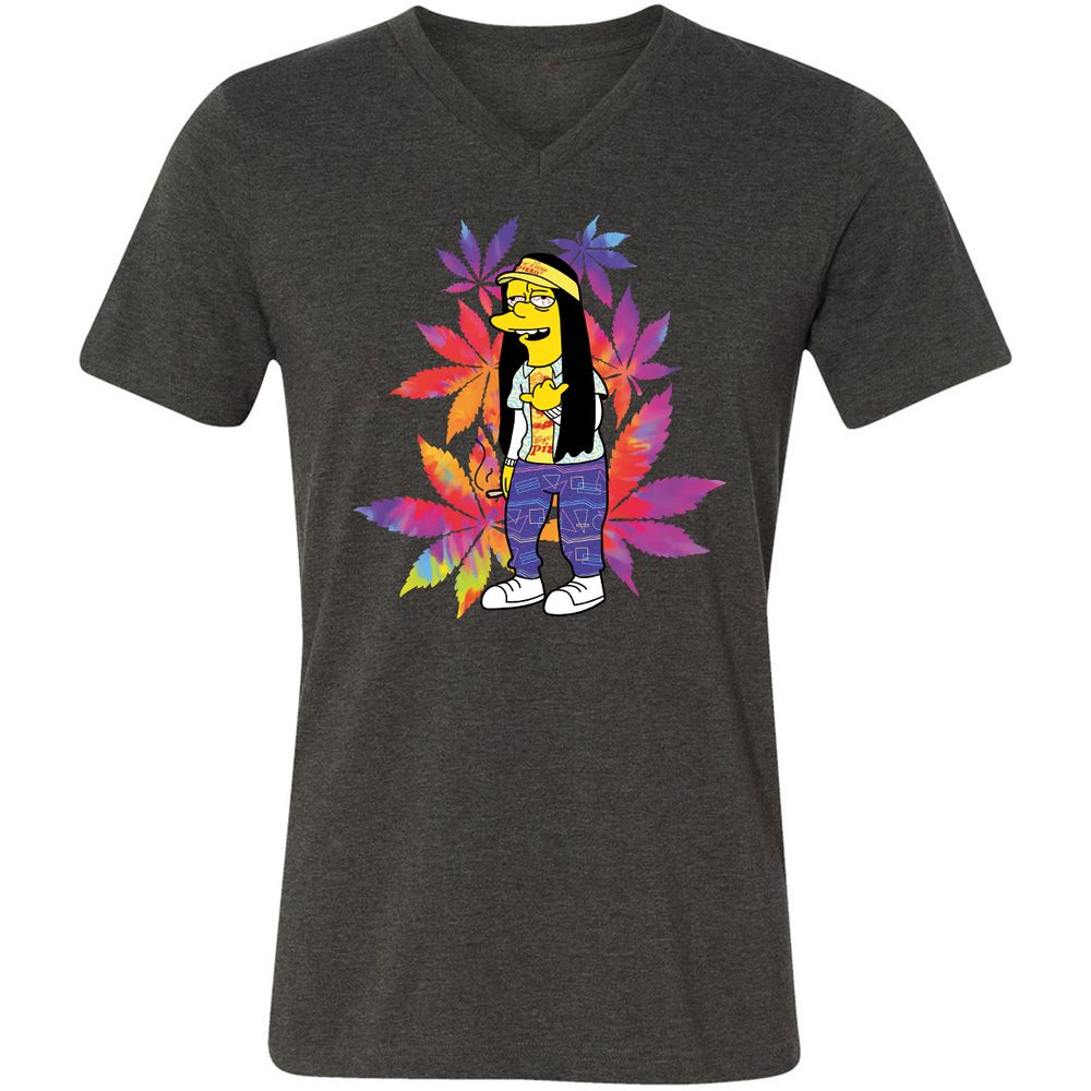 Unisex V-Neck T-Shirt - Z6S3TX8D - Dark Grey Heather - 8