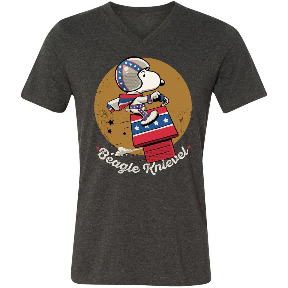 Unisex V-Neck T-Shirt - K614P9HG - Dark Grey Heather - 8