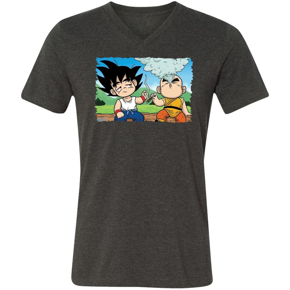 Unisex V-Neck T-Shirt - UYABYVP9 - Dark Grey Heather - 8
