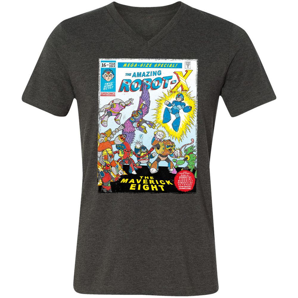 Unisex V-Neck T-Shirt - 6KNQZDAD - Dark Grey Heather - 8