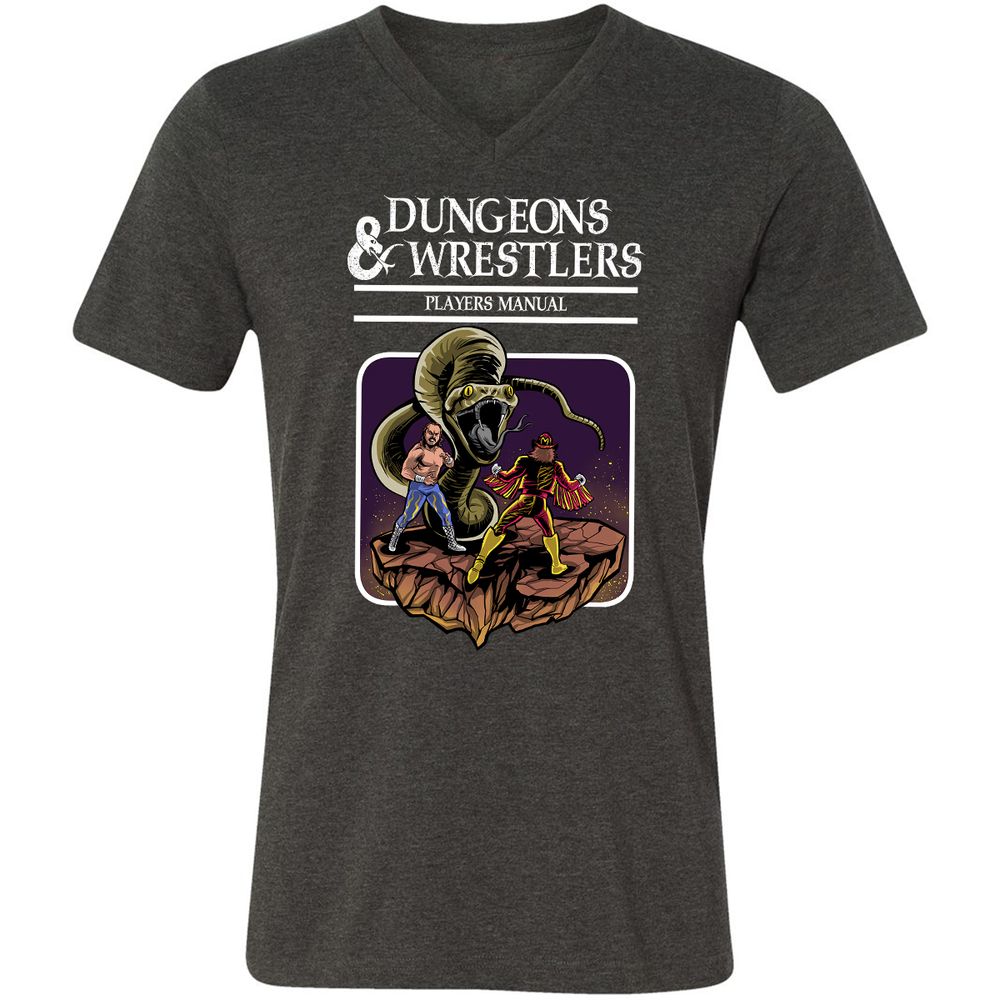 Unisex V-Neck T-Shirt - DJUVVQE4 - Dark Grey Heather - 8