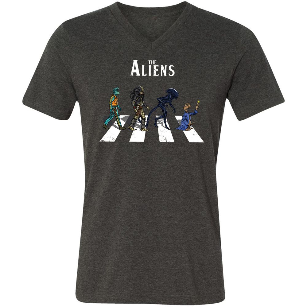 Unisex V-Neck T-Shirt - A22VMUFS - Dark Grey Heather - 8