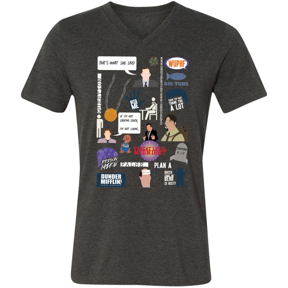 Unisex V-Neck T-Shirt - 5J31261M - Dark Grey Heather - 8