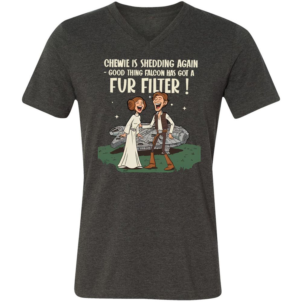 Unisex V-Neck T-Shirt - K36L2C8H - Dark Grey Heather - 8