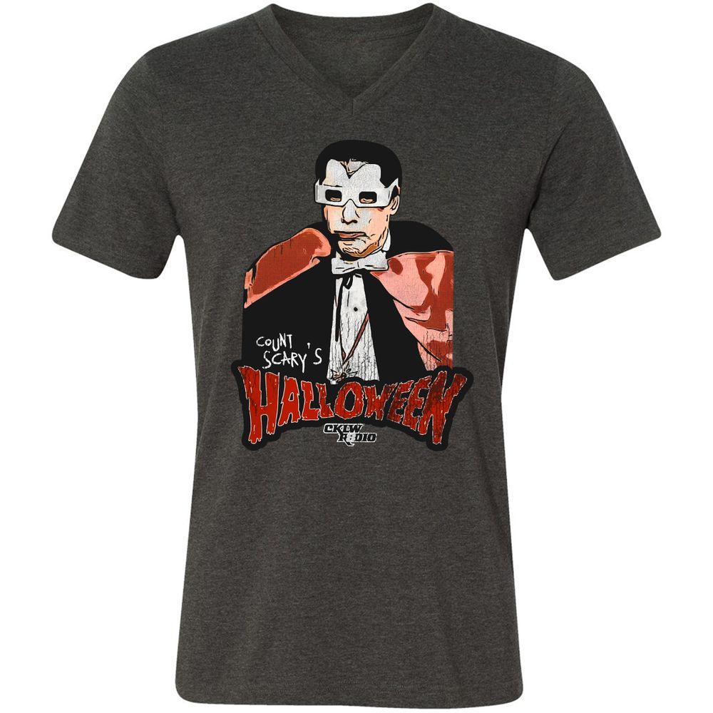 Unisex V-Neck T-Shirt - LRRMPL7Z - Dark Grey Heather - 8