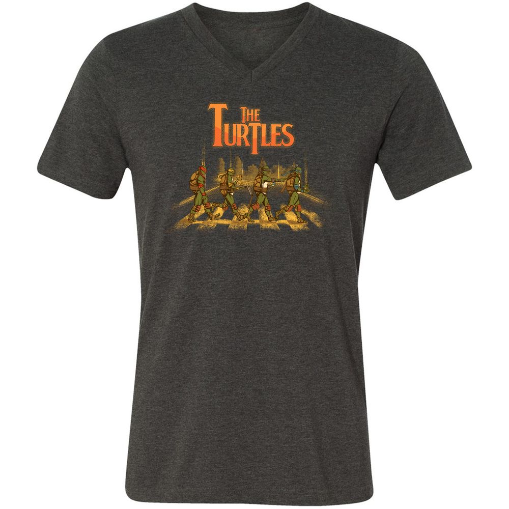 Unisex V-Neck T-Shirt - 4Q5FF1MT - Dark Grey Heather - 8