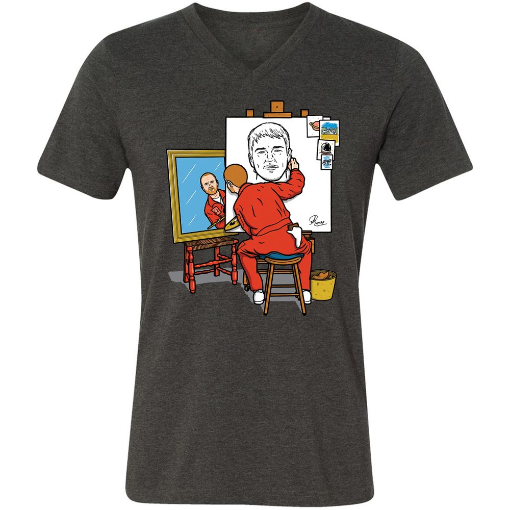 Unisex V-Neck T-Shirt - 1UB88QQL - Dark Grey Heather - 8