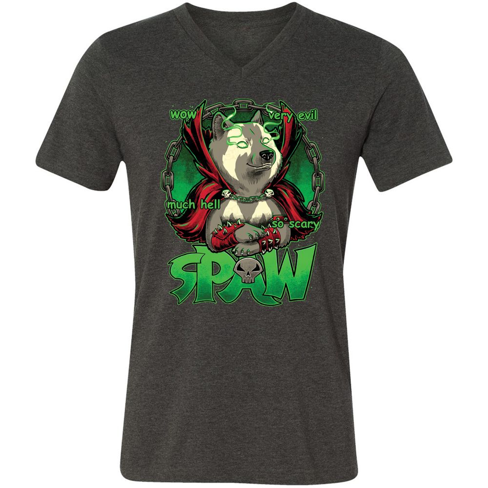 Unisex V-Neck T-Shirt - 4B9BSMXV - Dark Grey Heather - 8