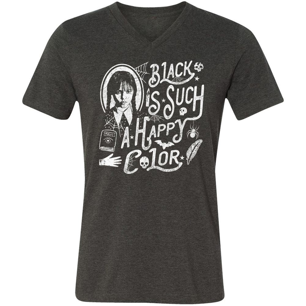 Unisex V-Neck T-Shirt - KCTQV6B5 - Dark Grey Heather - 8
