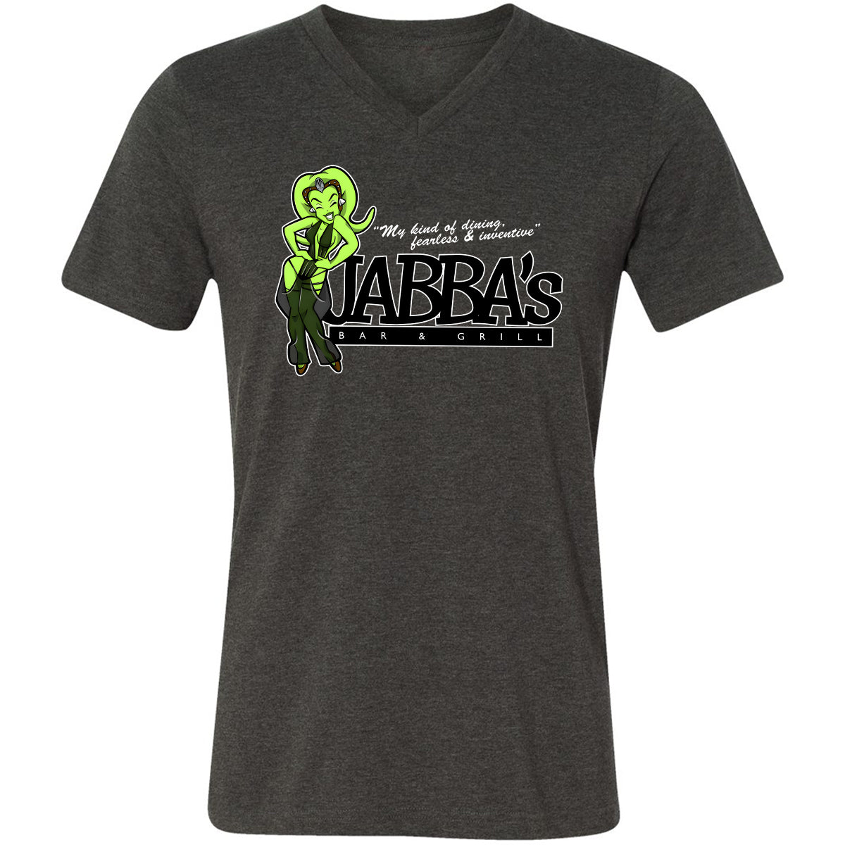 Unisex V-Neck T-Shirt - XS9CRC43 - Dark Grey Heather - 8