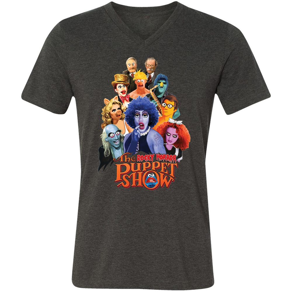 Unisex V-Neck T-Shirt - EKWYRL51 - Dark Grey Heather - 8