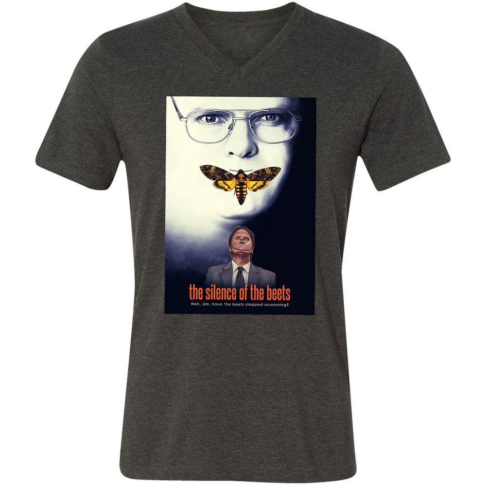 Unisex V-Neck T-Shirt - GX6E1ETV - Dark Grey Heather - 8