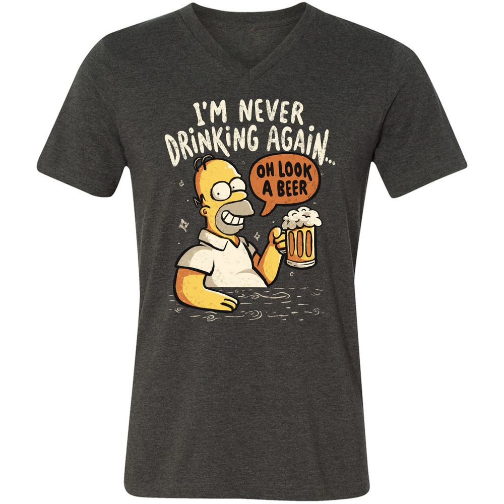 Unisex V-Neck T-Shirt - 2RRHGG28 - Dark Grey Heather - 8