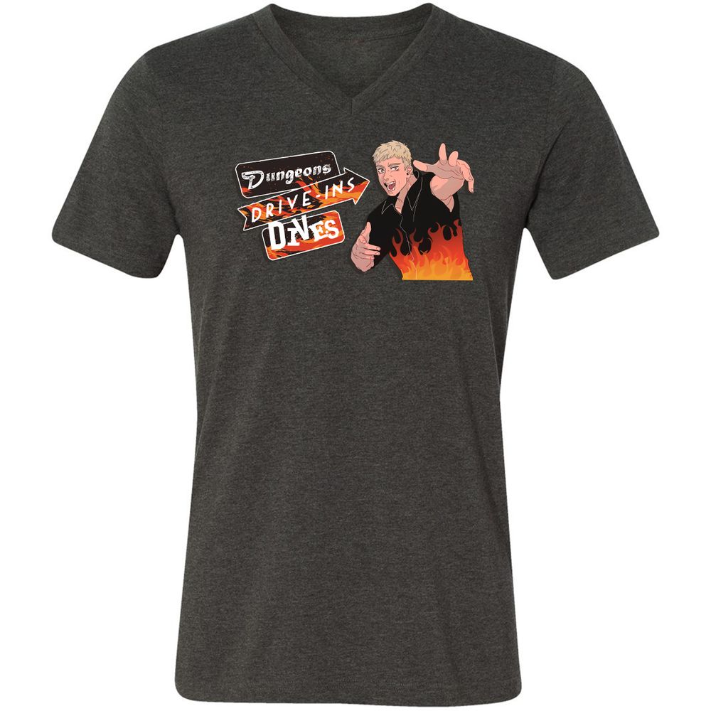 Unisex V-Neck T-Shirt - V1EP46GY - Dark Grey Heather - 8