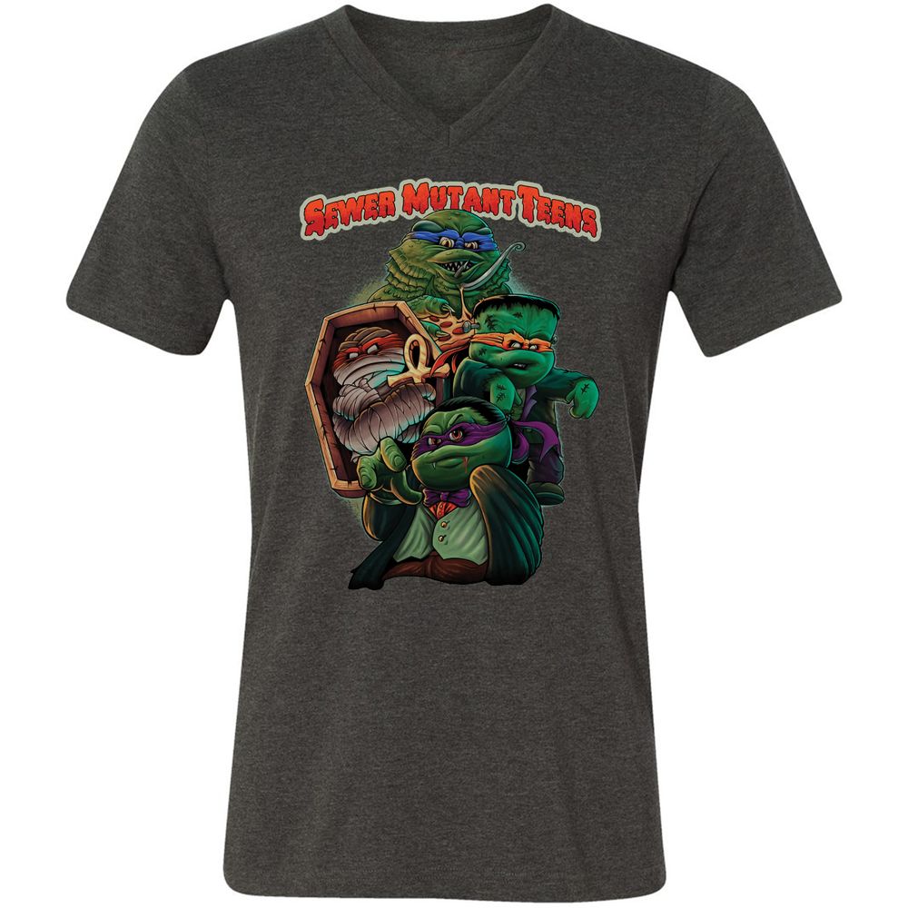 Unisex V-Neck T-Shirt - WX37A9XE - Dark Grey Heather - 8