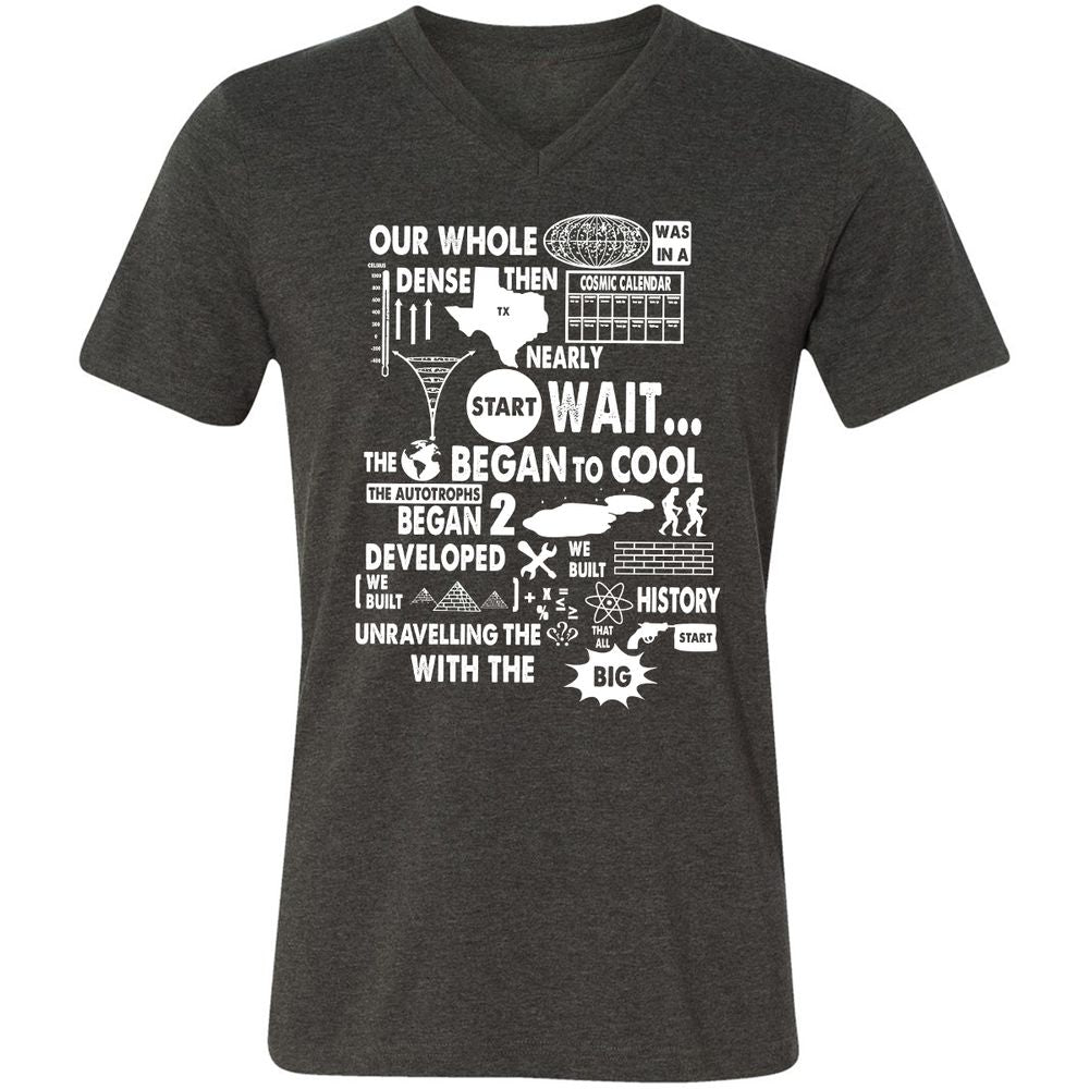 Unisex V-Neck T-Shirt - 7UFVHU83 - Dark Grey Heather - 8