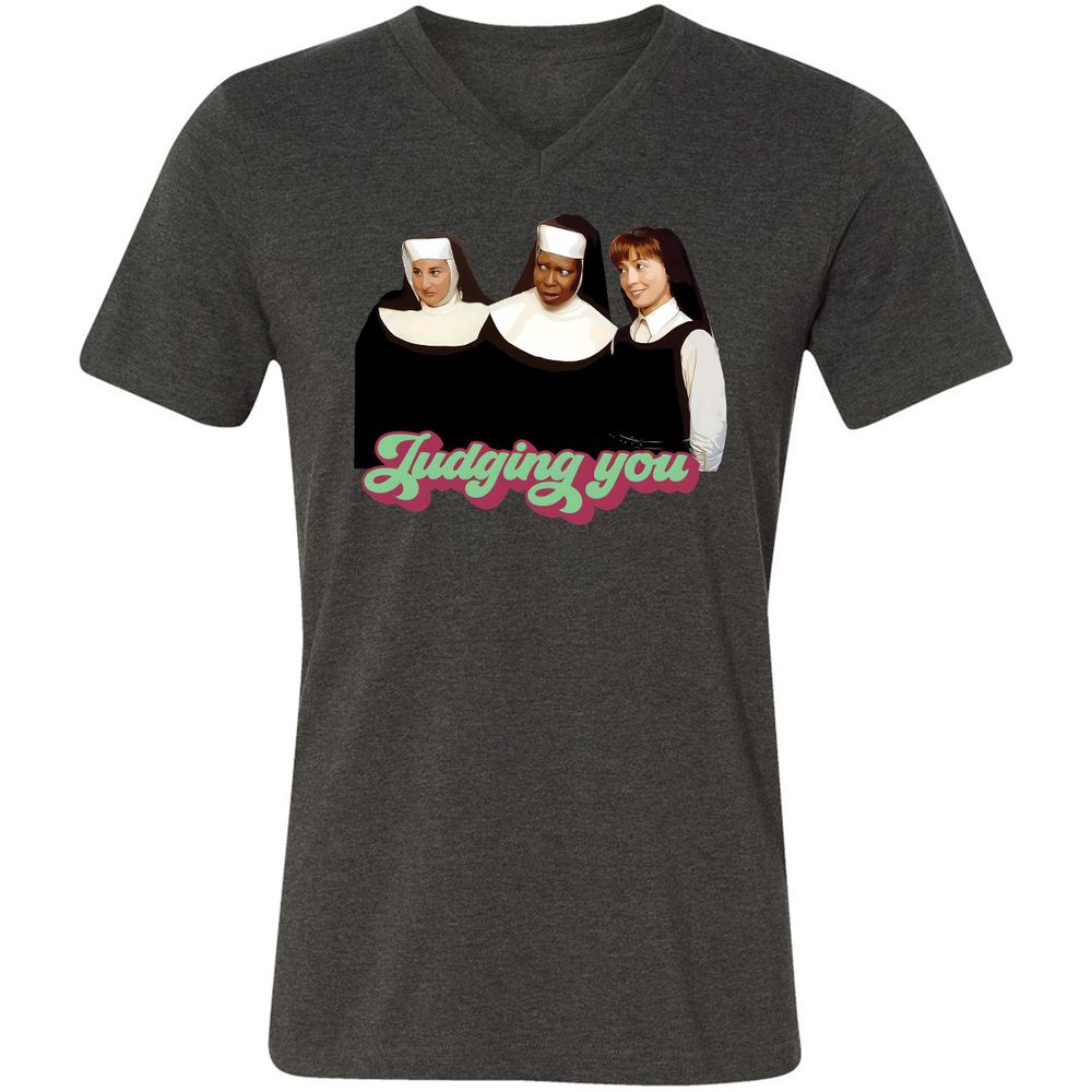 Unisex V-Neck T-Shirt - SXHT8TB6 - Dark Grey Heather - 8