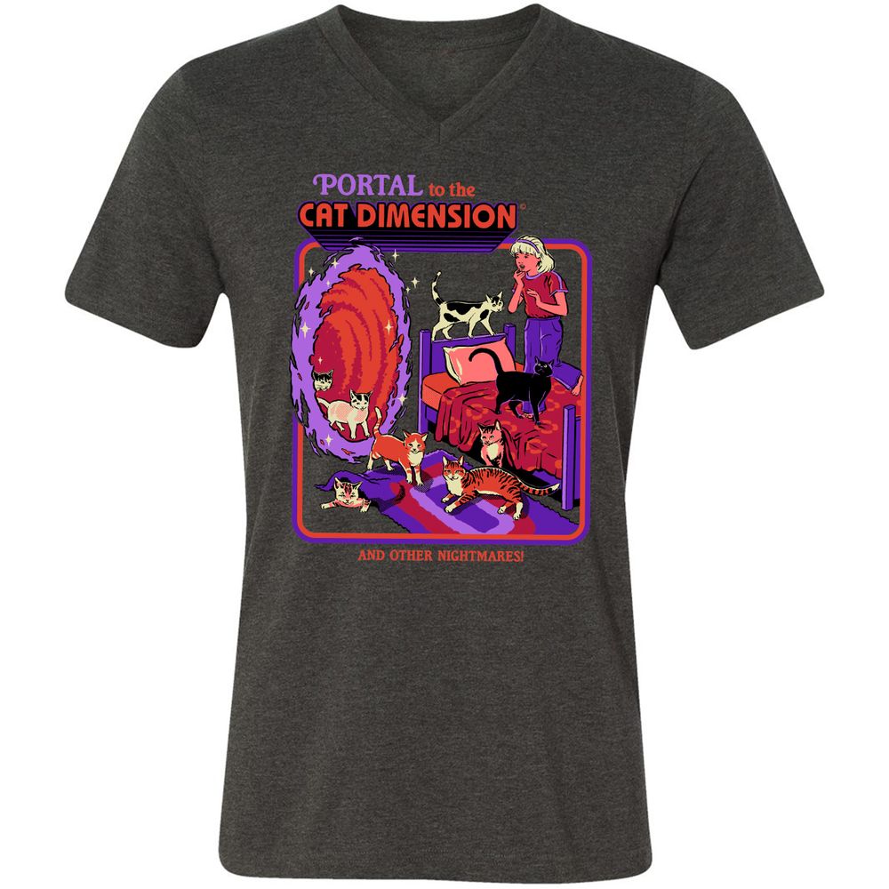 Unisex V-Neck T-Shirt - PDA35C6Y - Dark Grey Heather - 8