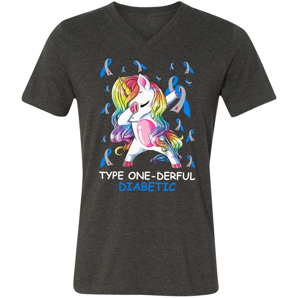 Unisex V-Neck T-Shirt - DN3RWF9Z - Dark Grey Heather - 8