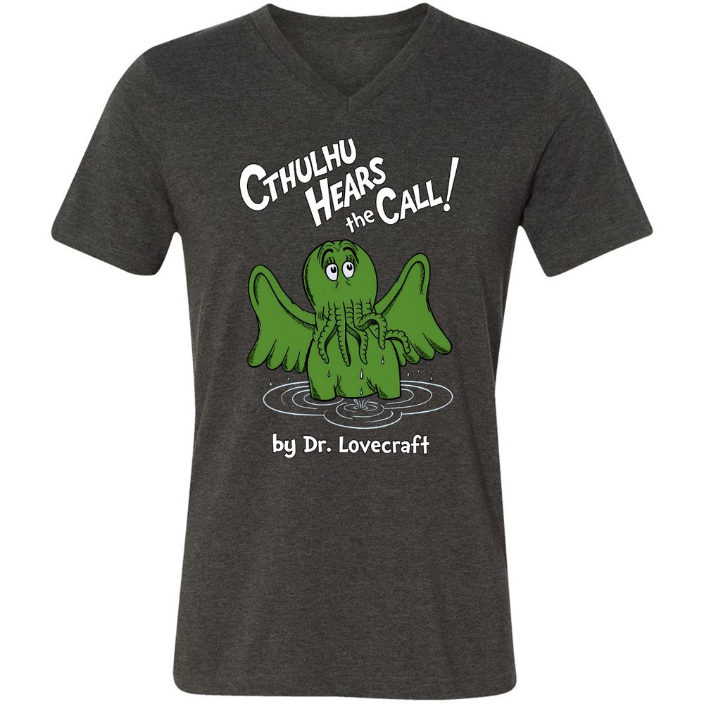 Unisex V-Neck T-Shirt - DLG28ZD2 - Dark Grey Heather - 8
