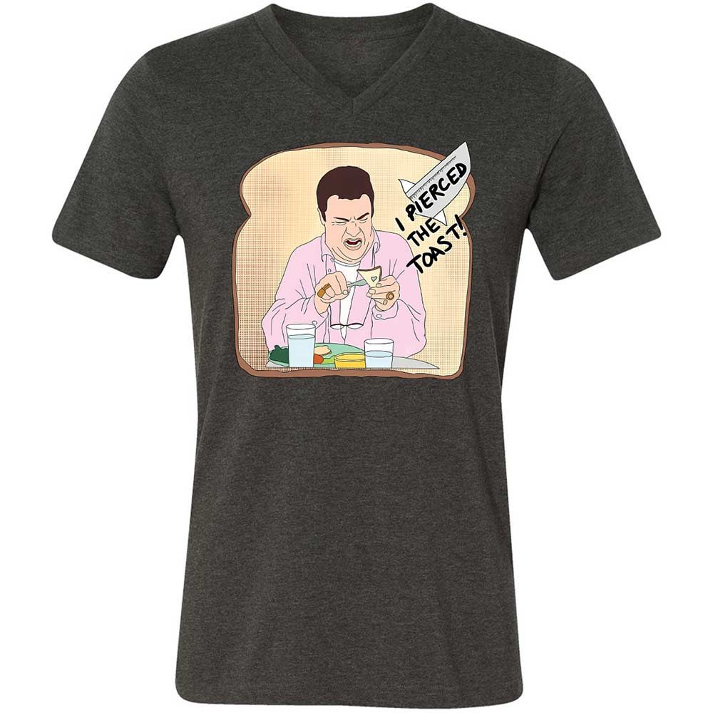 Unisex V-Neck T-Shirt - BRLLBDFF - Dark Grey Heather - 8