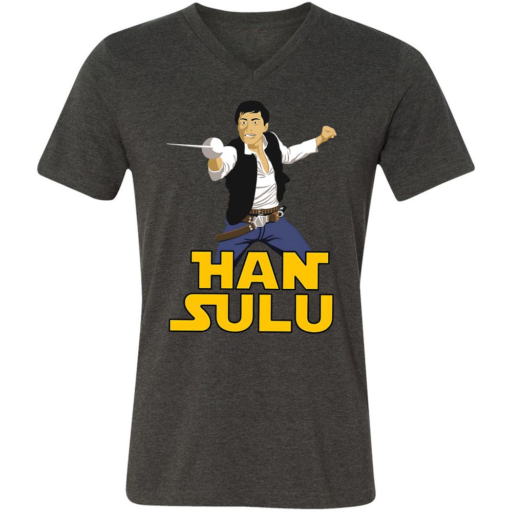 Unisex V-Neck T-Shirt - RSD75WNW - Dark Grey Heather - 8