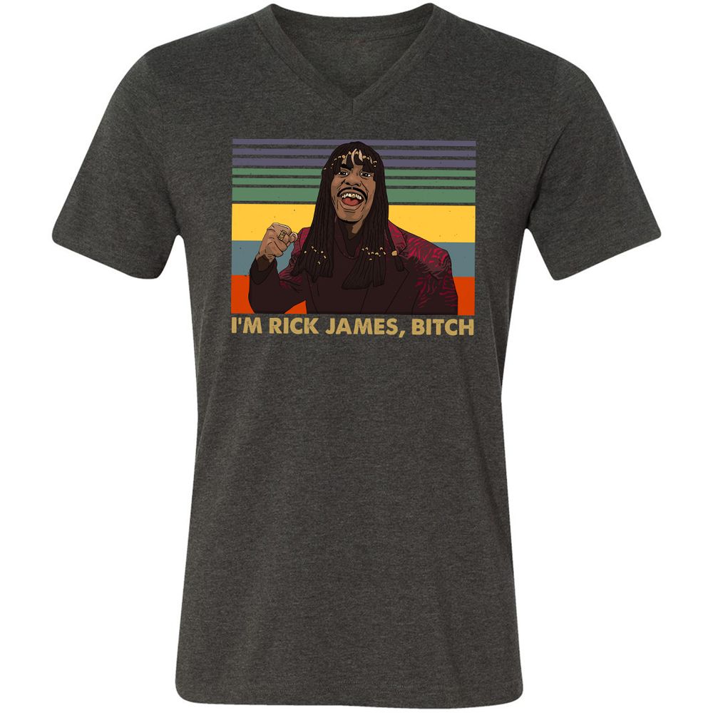 Unisex V-Neck T-Shirt - YCVB7CZR - Dark Grey Heather - 8