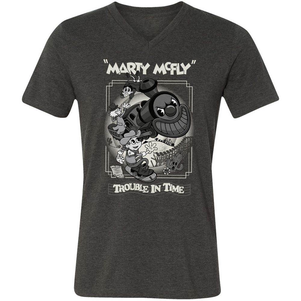 Unisex V-Neck T-Shirt - QHEKWS1M - Dark Grey Heather - 8