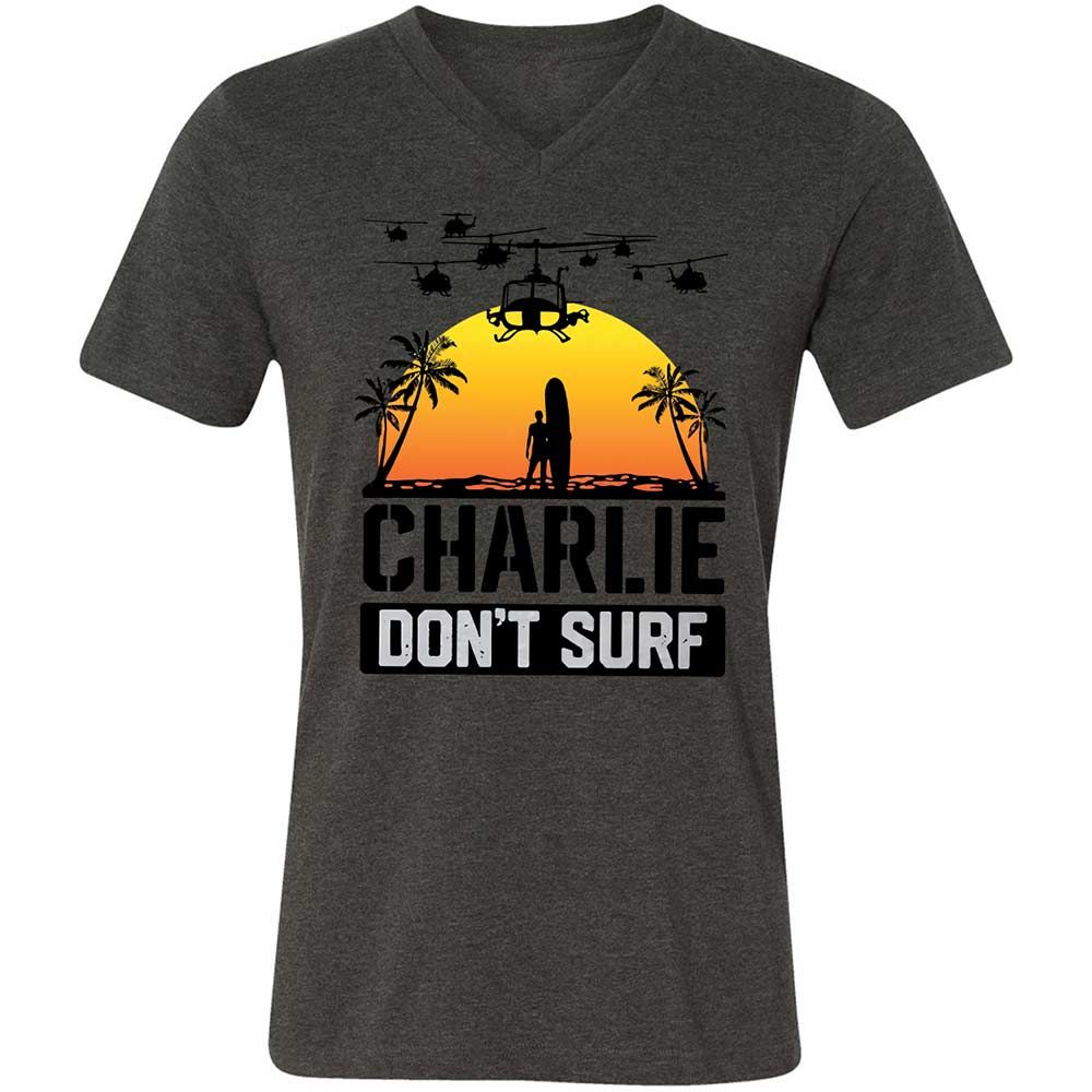 Unisex V-Neck T-Shirt - D6PE4LBV - Dark Grey Heather - 8