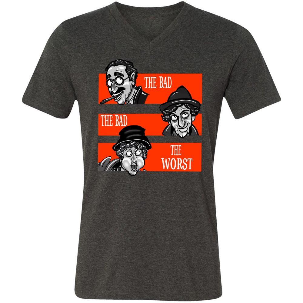 Unisex V-Neck T-Shirt - YXNJ74KD - Dark Grey Heather - 8